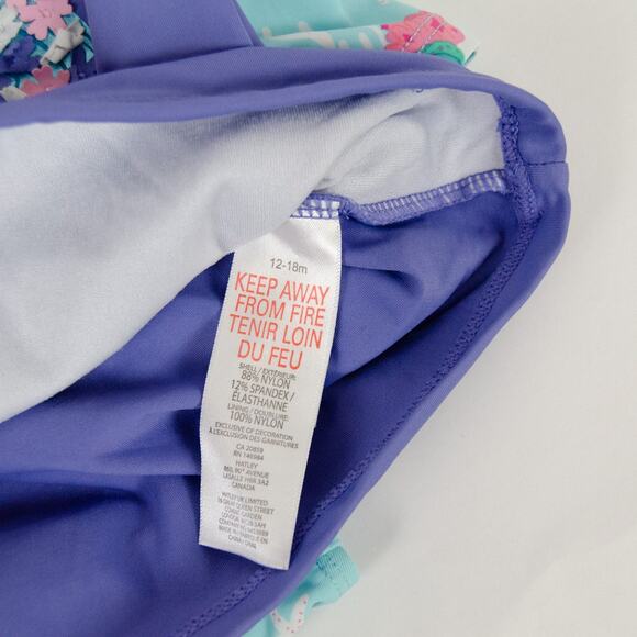 Hatley 2-Piece Mermaid Tales Rashguard Swim Set Purple Turquoise Baby 12-18m - Picture 9 of 9